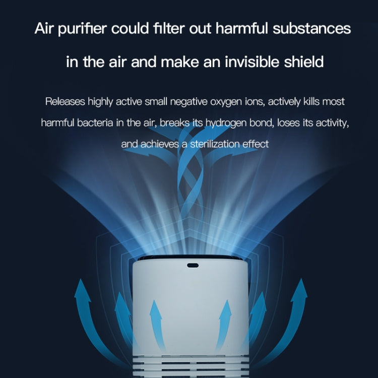 HE-K001 Hanging Neck Negative USB Rechargeable Ion Air Purifier Portable Household Formaldehyde Removal Portable Purifier(Black)