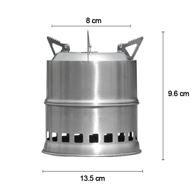 Outdoor Camping Mini Stainless Steel Wood-burning Stove Solid alcohol Stove for Picnic Heating