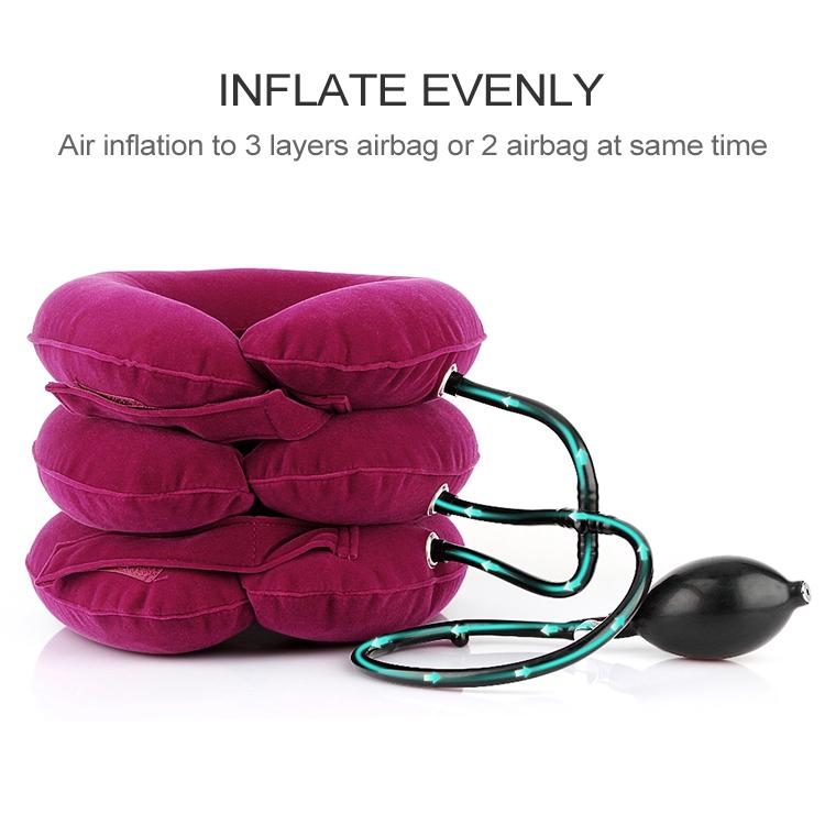 Household Full Cashmere Cervical Traction Instrument Neck Protection Inflatable Cervical Spine Massage Instrument (Grey)