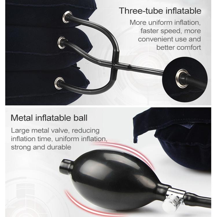 Household Full Cashmere Cervical Traction Instrument Neck Protection Inflatable Cervical Spine Massage Instrument (Grey)