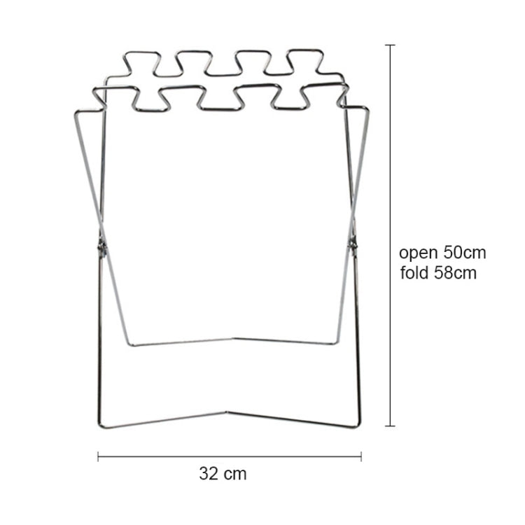 Outdoor Camping Stainless Steel Foldable Garbage Bags Hanger, Size: 58*32 cm