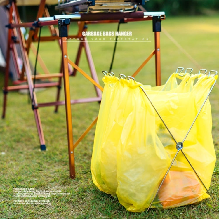 Outdoor Camping Stainless Steel Foldable Garbage Bags Hanger, Size: 58*32 cm