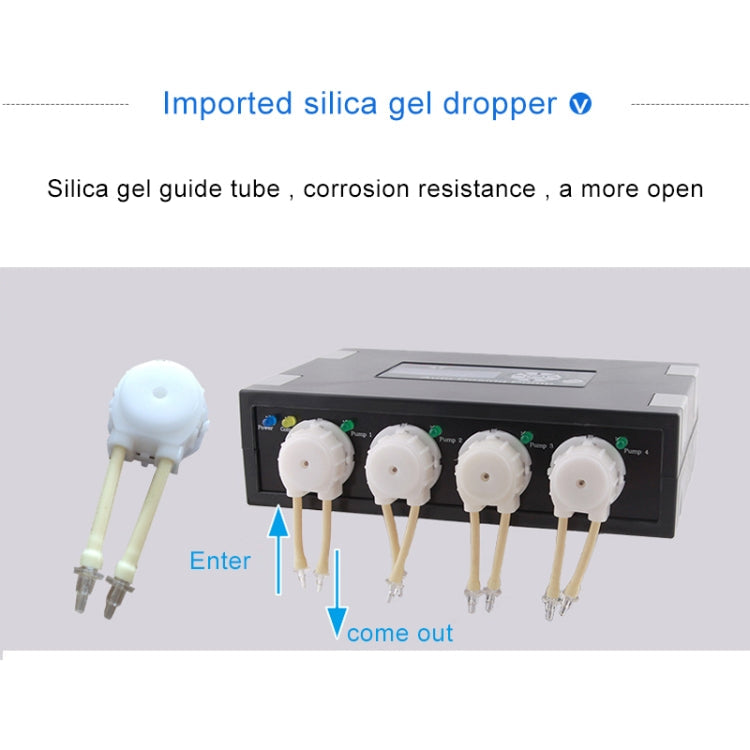 Jebao DP-4 7.5W Auto Dosing Pump Peristalsis Pump 4-Channel Dosing Aquarium Tank Coral Reef Automatic Feeder Liquid Dispenser, US Plug