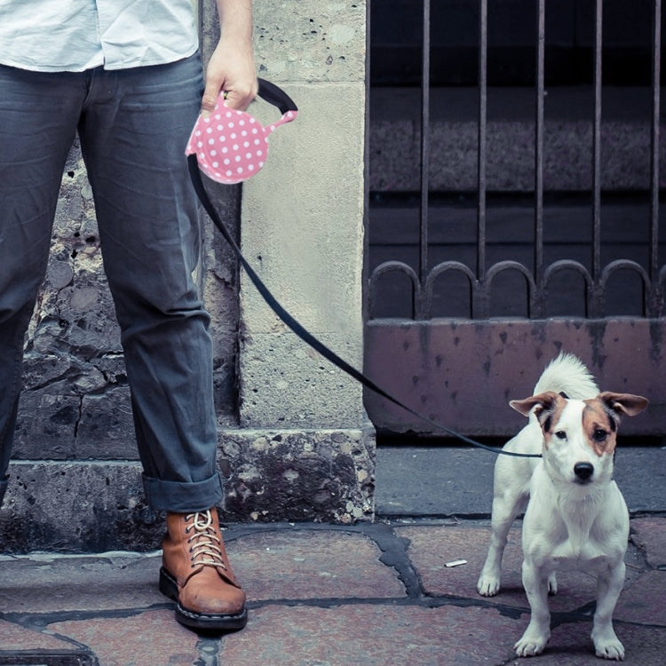 5m Pink Dot Pattern Flexible Retractable Dog / Cat Leash for Daily Walking