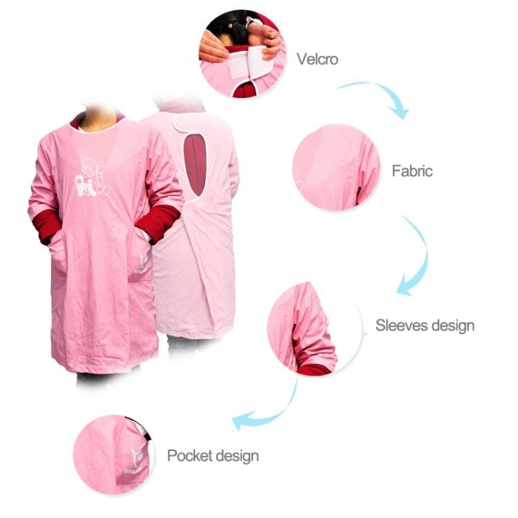 Half Sleeve Pet Apron Beauty Gown Pet Grooming Beautician Smock Waterproof Clothing Pet Store Aprons,L, Length: 95cm(Silver)