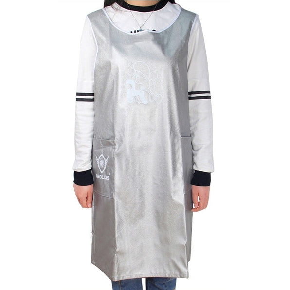 Sleeveless Pet Apron Beauty Gown Pet Grooming Beautician Smock Waterproof Clothing Pet Store Aprons,M, Length: 93cm(Silver)