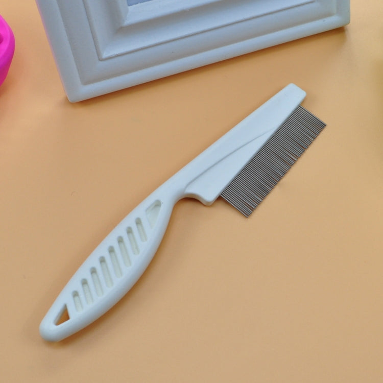 5 PCS Pet Cats Dogs Supplies Combs Fine Toothed Stainless Steel Needle Fleas Removal Combs, Length: 14cm (White)