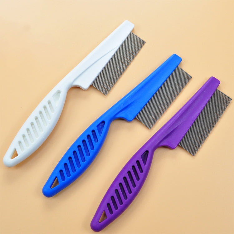 5 PCS Pet Cats Dogs Supplies Combs Fine Toothed Stainless Steel Needle Fleas Removal Combs, Length: 18.5cm (Blue)