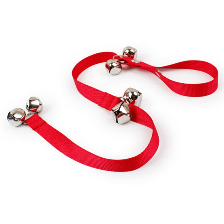 Pet Dog Training Bell Nylon Rope Traction Rope Doorbell Leash Dog Anti-lost Bell with 7 Bells (Red)