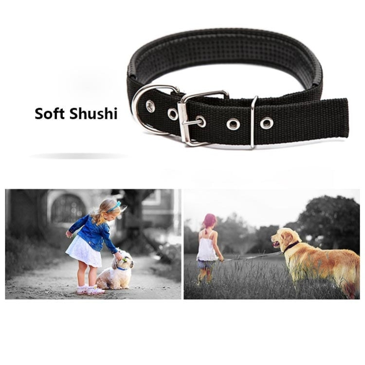 Foam Cotton  Polyester Pet Collars Pet Neck Strap Dog Neckband Cats Dogs Collars, 3.5cm x 57cm (Black)
