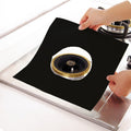 Gas Furnace Surface Ultra-thin Fibre Material Stovetop Protective Cleaning Pad, Size: 27*27cm, 0.08mm (Black)