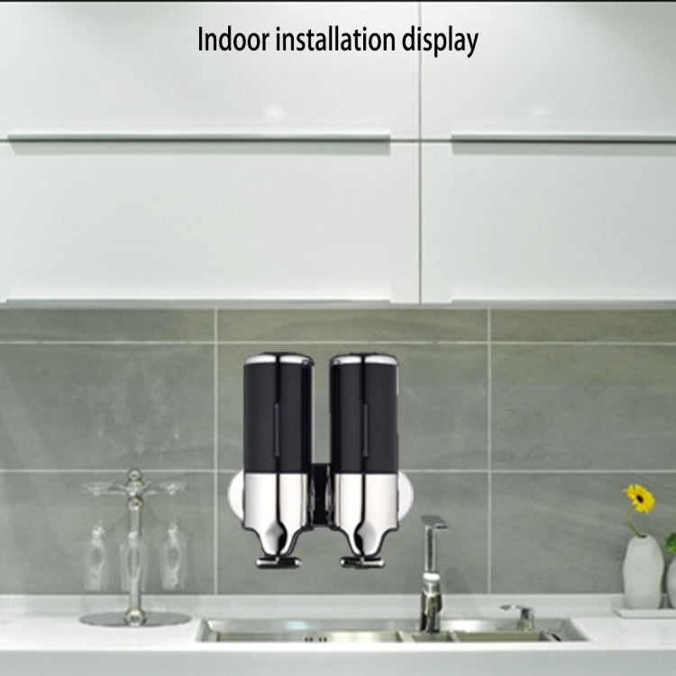 Dual Hotel Shower Manual Dispenser Wall Mounted Washing Liquid Shampoo Soap Bottle, Capacity: 1000ml(Silver)