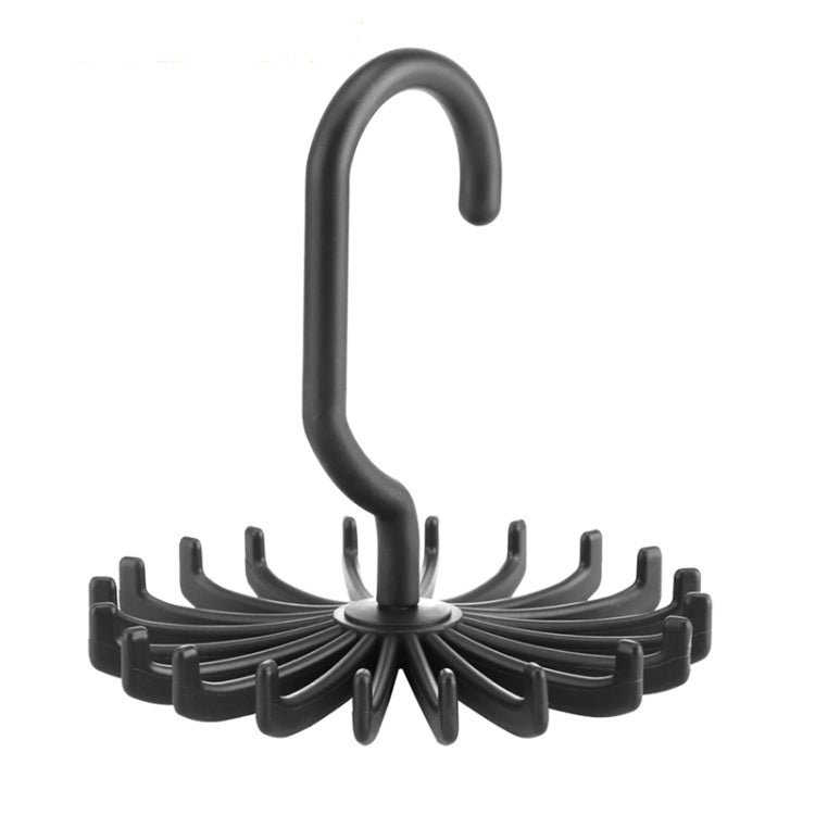 20 Claws 360 Degree Rotatable Tie Rack Belt Scarf Hanger Holder, Size: S(Black)