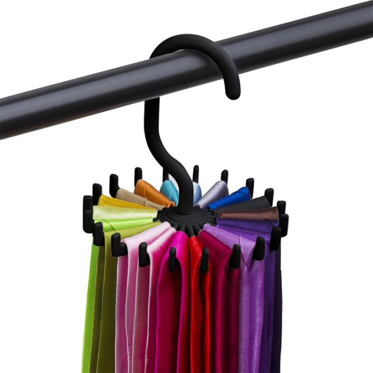 20 Claws 360 Degree Rotatable Tie Rack Belt Scarf Hanger Holder, Size: S(Black)