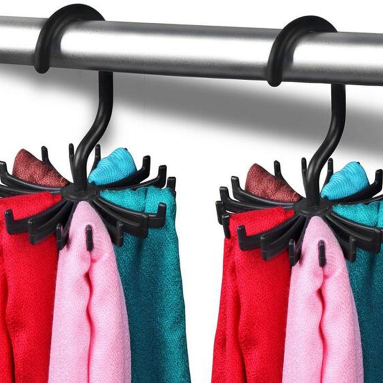 20 Claws 360 Degree Rotatable Tie Rack Belt Scarf Hanger Holder, Size: S(Black)