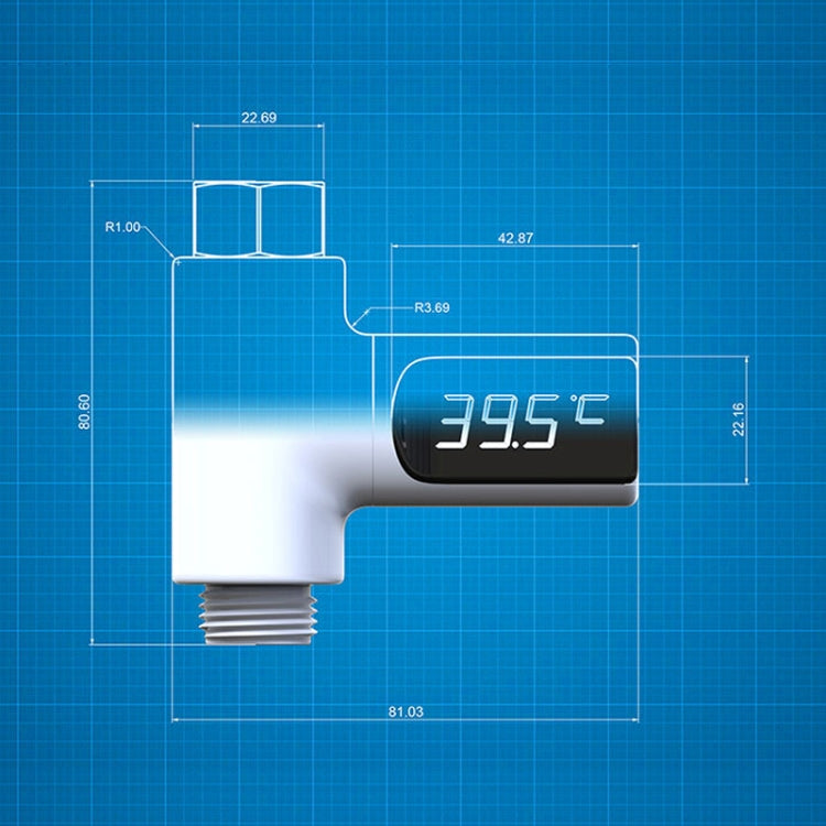 BD-LS-01 Baby Showering 360 Degree Rotatable LED Display Passive Water Thermometer (Plating)