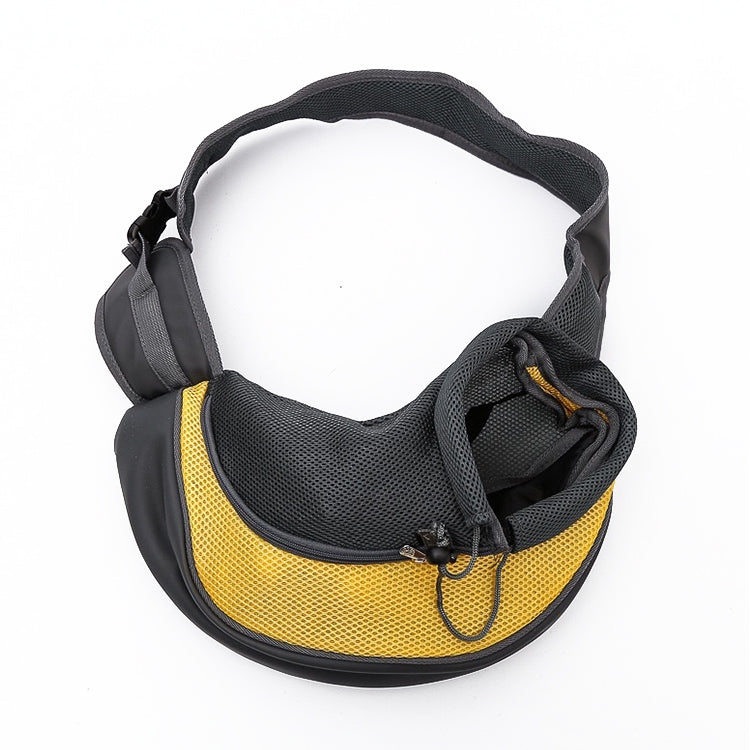 Dog and Cat Sling Carrier Hands Free Reversible Pet Papoose Bag, Size：Small(Yellow)