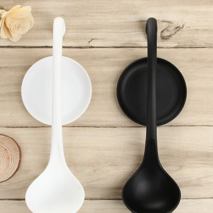 Stand Up Ladle Spoon with Tray for Home or Commercial Kitchen, Spoon Size: 28.5*8.2cm(White)