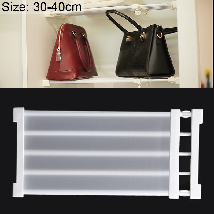 Wardrobe Storage Layered Baffle Cabinet Shelf Dormitory Partition Cupboard Partition Board, Width: 24cm, Stretch Range: 30-40cm (White)