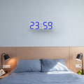 Multi-Function Large 3D LED Digital Wall Alarm Clock with Snooze Function, 12/24 Hours Display for Home, Kitchen, Office, DC 5V, CE Certificated(Blue)