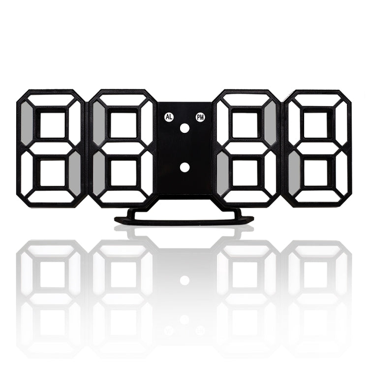 Multi-Function Large 3D LED Digital Wall Alarm Clock with Snooze Function, 12/24 Hours Display for Home, Kitchen, Office, DC 5V, CE Certificated(White)