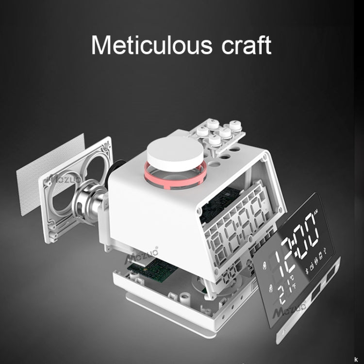 K11 Bluetooth Alarm Clock Speaker Creative Digital Music Clock Display Radio with Dual USB Interface, Support U Disk / TF Card / FM / AUX, UK Plug(White)