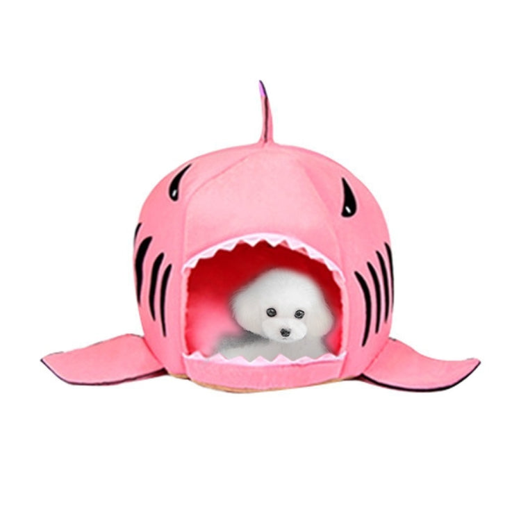 Indoor Pet Dog Puppy Cat Warm House Sharks Pet Sleeping Bed Nest, M Size: 50x50x48cm(Pink)