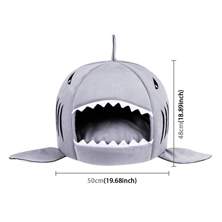 Indoor Pet Dog Puppy Cat Warm House Sharks Pet Sleeping Bed Nest, M Size: 50x50x48cm(Grey)