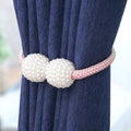 Fashion Adornments Pearl Magnetic Buckle Curtain Strap(Pink)