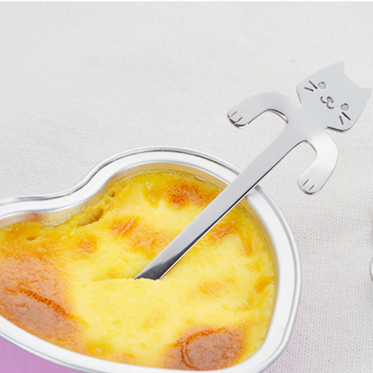 Creative 304 Stainless Steel Cartoon Cat Handle Coffee Stirring Spoons, 11.8*1.8cm(Silver)
