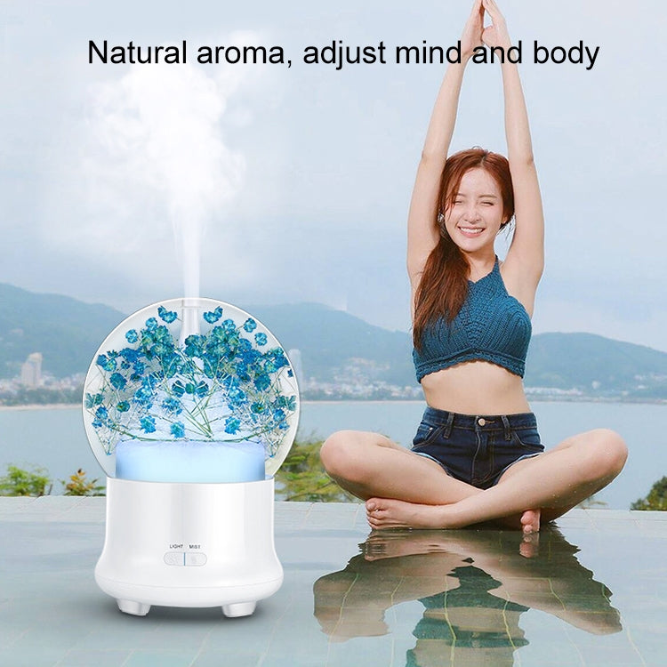 ML-824 100ML Gypsophila Flowers Aromatherapy Diffuser Air Humidifier with Colorful LED Light for Office / Home(Blue)