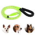Pet Dog Training Traction Rope Reflective Light Leash with Bold Handle