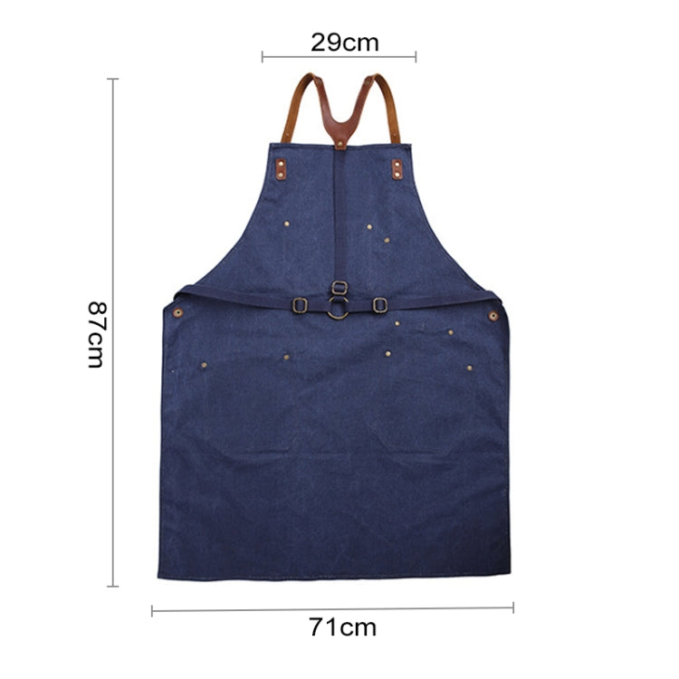 Retro Style Cotton Canvas Craftsman Work Aprons(Blue)