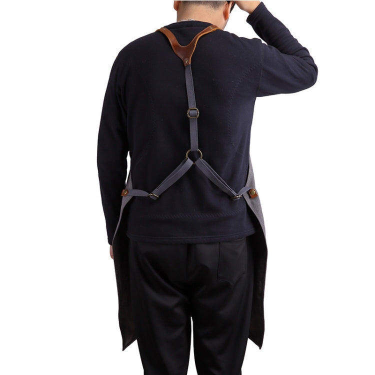 Retro Style Cotton Canvas Craftsman Work Aprons(Blue)