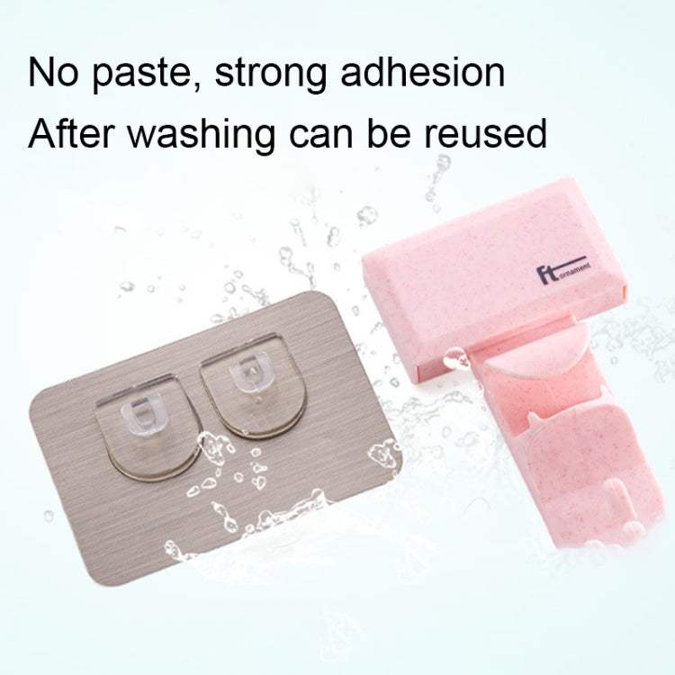2 PCS Bathroom Creative Traceless Wall-Mounted Hook(White)