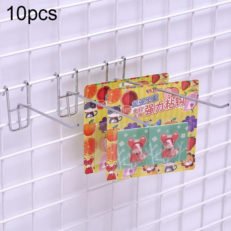 10pcs 3.5mm Supermarket Iron Grid Shelf Hook, Length: 10cm