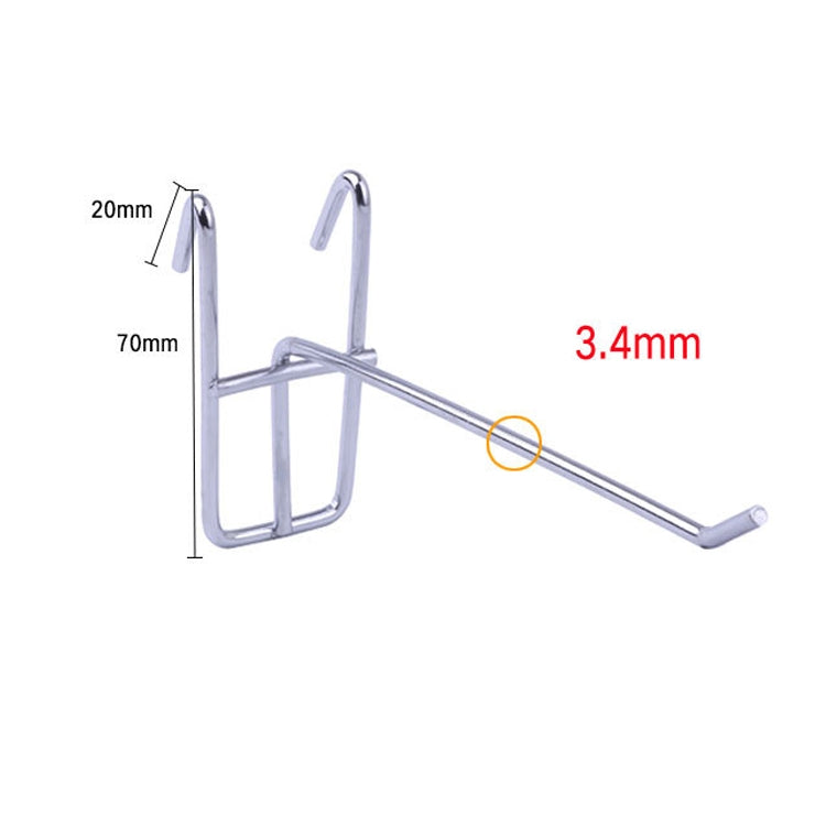 10pcs 3.5mm Supermarket Iron Grid Shelf Hook, Length: 25cm