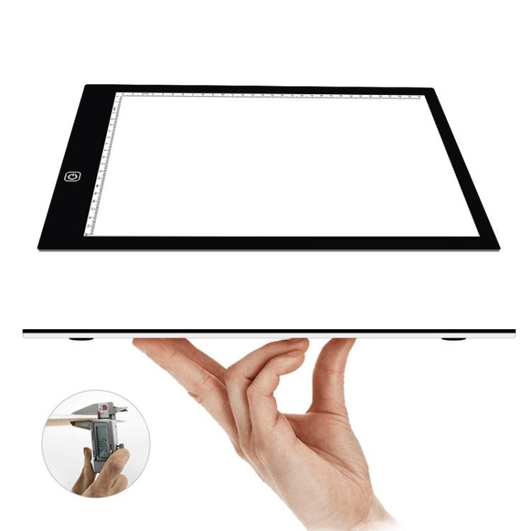 A4 Size 5W 5V LED Three Level of Brightness Dimmable Acrylic Copy Boards for Anime Sketch Drawing Sketchpad, with USB Cable & Plug, Size：220x330x5mm