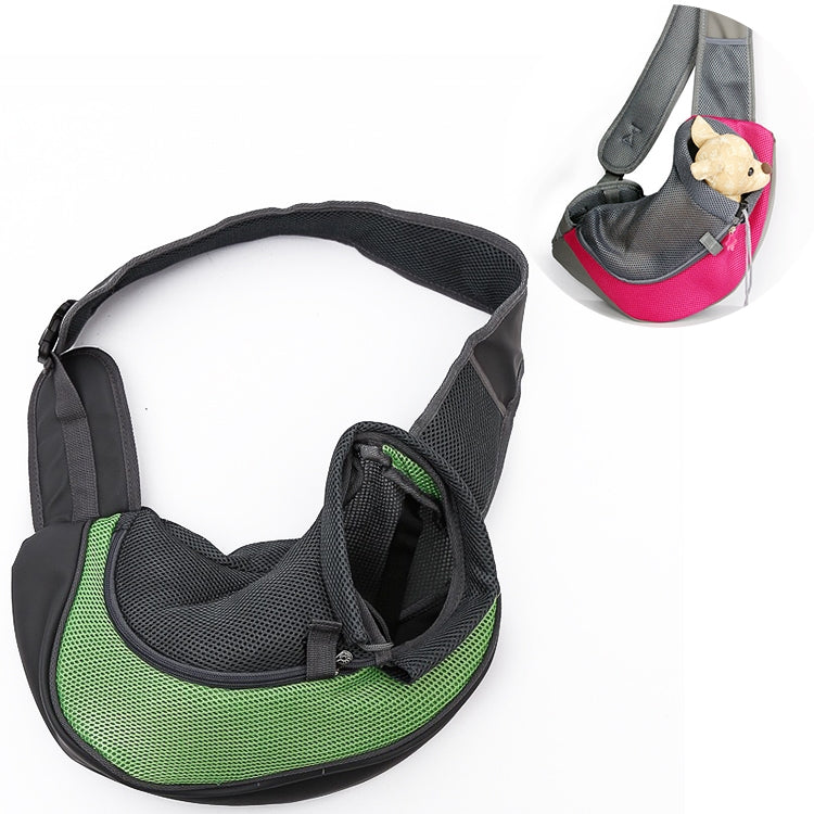 Dog and Cat Sling Carrier Hands Free Reversible Pet Papoose Bag, Size：Large(Green)