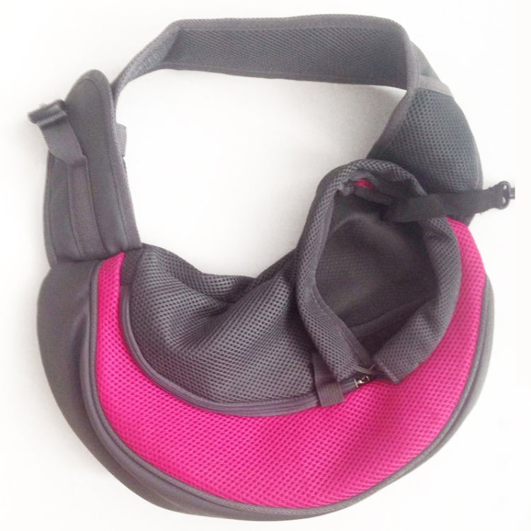 Dog and Cat Sling Carrier Hands Free Reversible Pet Papoose Bag, Size：Large(Magenta)