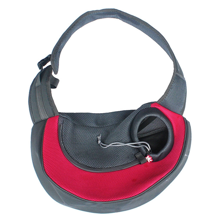 Dog and Cat Sling Carrier Hands Free Reversible Pet Papoose Bag, Size：Large(Red)