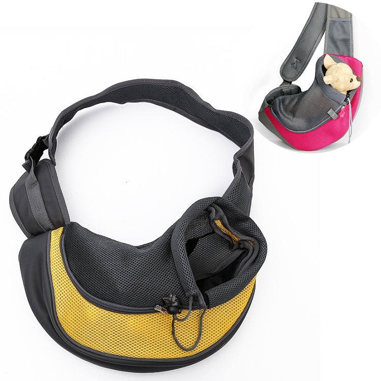 Dog and Cat Sling Carrier Hands Free Reversible Pet Papoose Bag, Size：Large(Yellow)