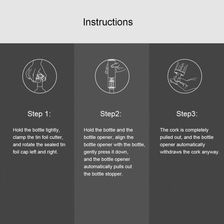 Original Xiaomi Youpin CIRCLE JOY Automatic Rechargeable Electric Wine Bottle Opener(Black)