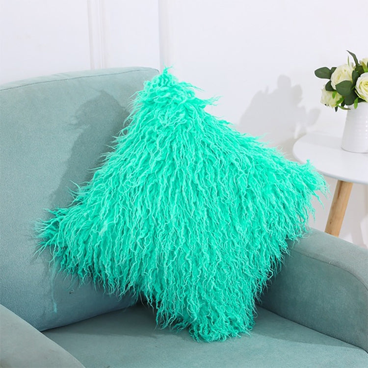 Velvet Long Plush Pillow Cover Popular Square Furry Cover Home Bed Room Decoration Pillowcase, Size: 45 x 45cm(Green)
