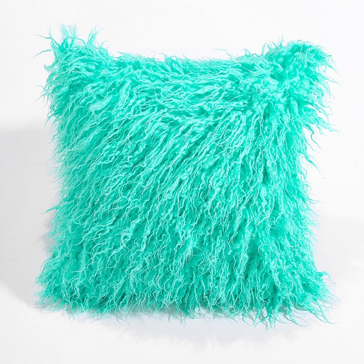 Velvet Long Plush Pillow Cover Popular Square Furry Cover Home Bed Room Decoration Pillowcase, Size: 45 x 45cm(Green)