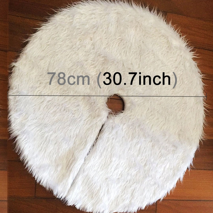 Christmas Tree Plush Skirt White Round Ornament Decoration, Diameter: 78cm(White)
