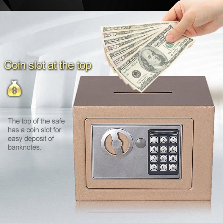 17E Home Mini Electronic Security Lock Box Wall Cabinet Safety Box with Coin-operated Function(Pink)