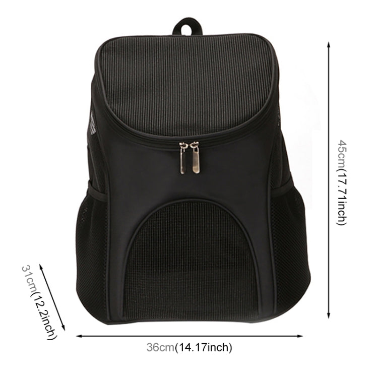 Portable Folding Nylon Breathable Pet Carrier Backpack, Size: 45 x 36 x 31cm(Black)