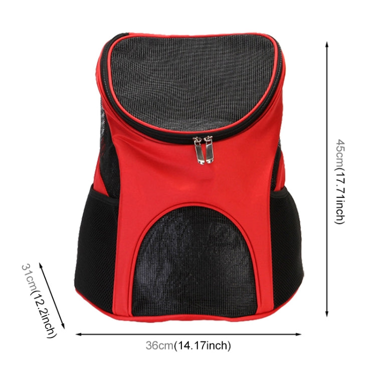 Portable Folding Nylon Breathable Pet Carrier Backpack, Size: 45 x 36 x 31cm(Red)