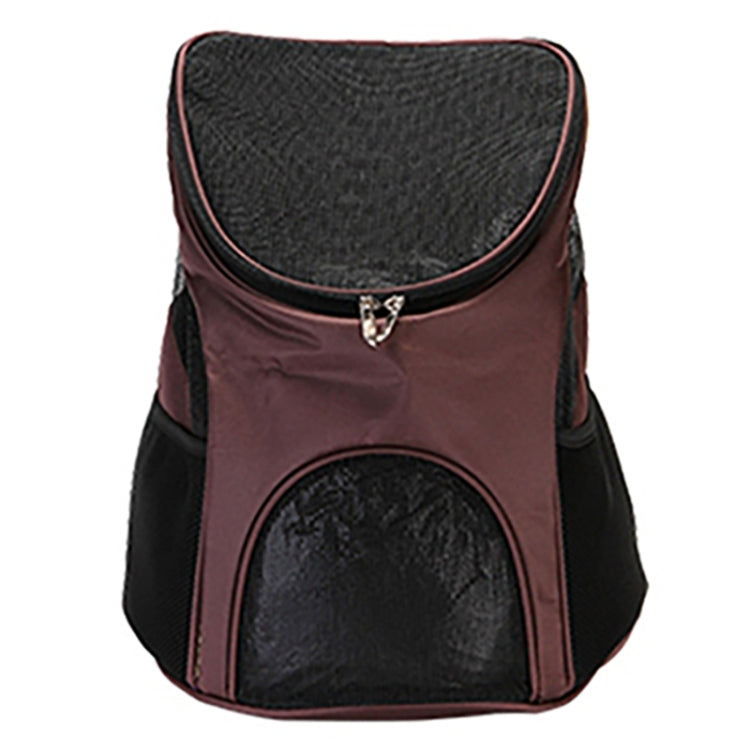 Portable Folding Nylon Breathable Pet Carrier Backpack, Size: 33 x 30 x 24cm (Coffee)